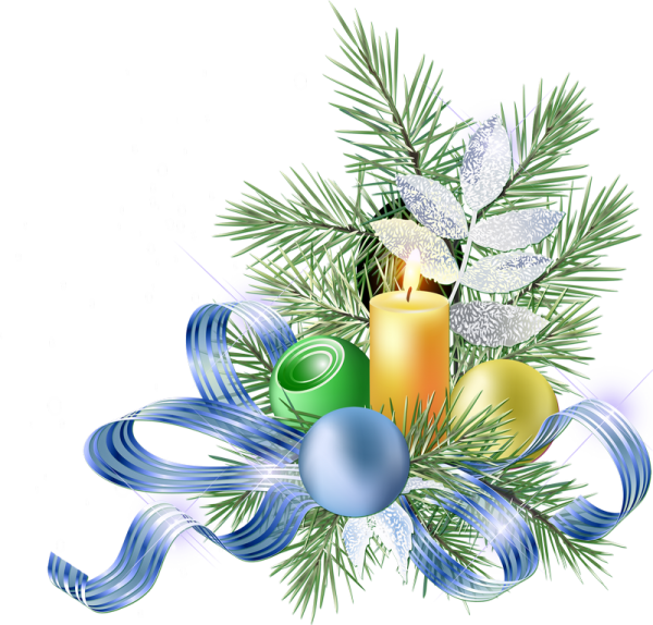 Новогодняя композиция на белом фоне