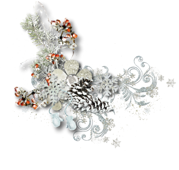 Зимние узоры на прозрачном фоне