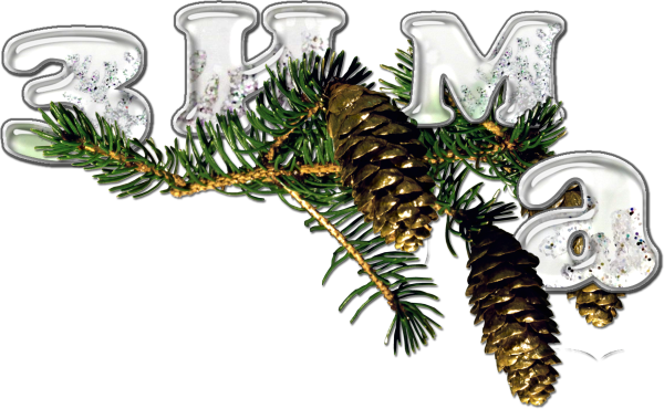 Зима на прозрачном фоне