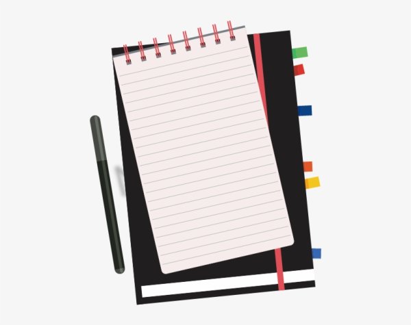 Блокнот на прозрачном фоне