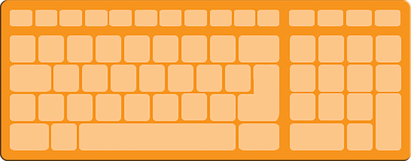 Клавиатура оранжевая без фона