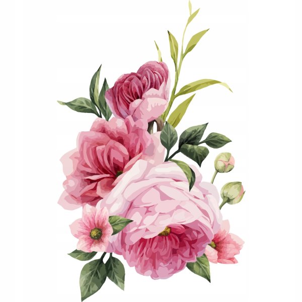 Акварельные цветы розовые