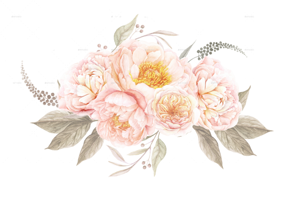 Акварельные цветы на белом фоне