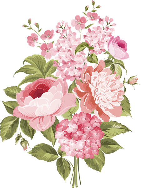 Векторные цветы розовые