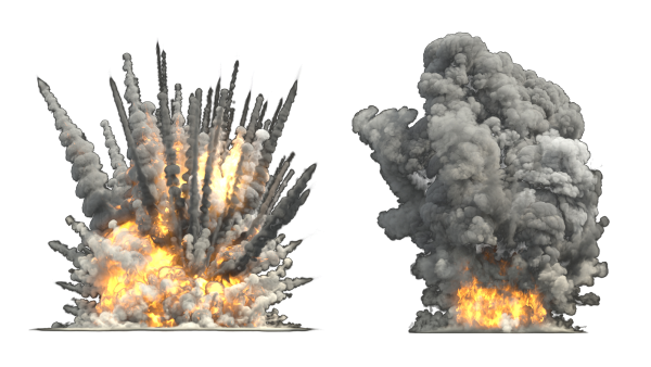 Взрыв на белом фоне