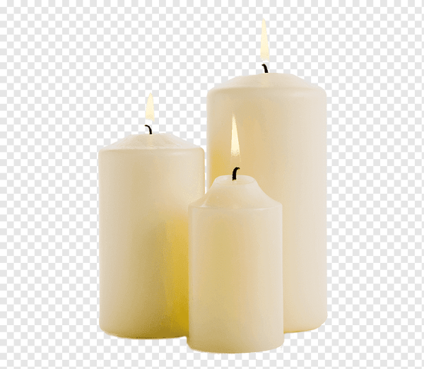 Поминальная свечка на белом фоне