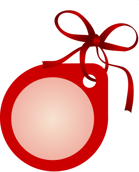 Красная бирка на веревочке