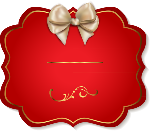 Бирка на красная с бантиком