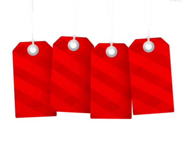 Красная бирка на веревочке