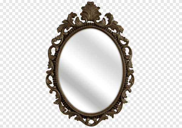 Овальное зеркало на прозрачном фоне