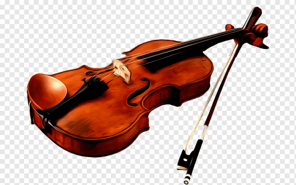 Скрипка и смычок на белом фоне