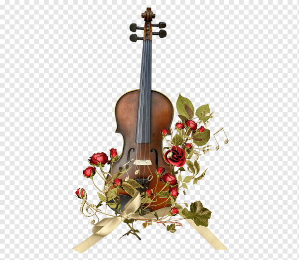 Скрипка с цветами