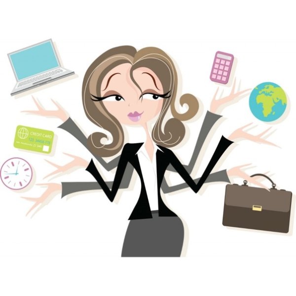 Секретарь на прозрачном фоне