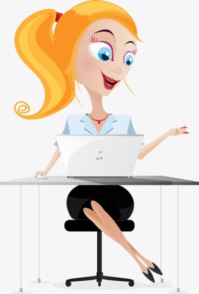 Мультяшный офисный работник