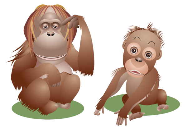 Обезьяна рисунок на прозрачном фоне