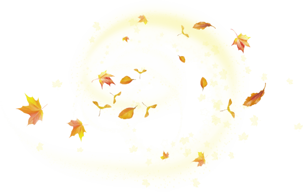 Летающие листья на прозрачном фоне