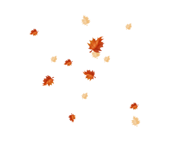 Осенний листопад на прозрачном фоне