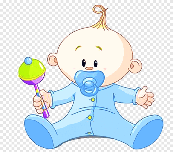 Малыш с погремушкой мультяшный