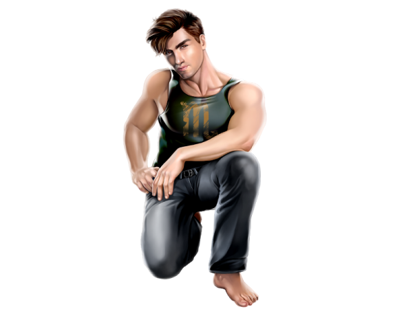 Парень красиво сидит