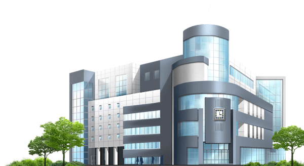 Здание на белом фоне