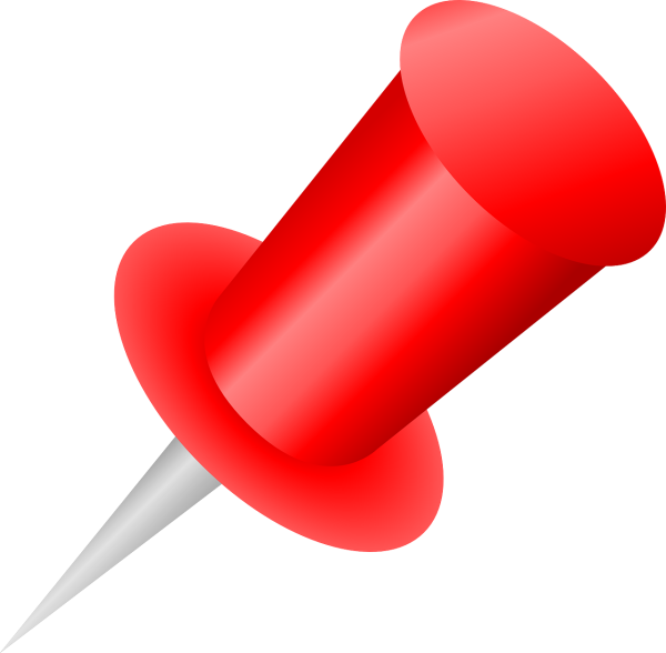 Канцелярская кнопка на прозрачном фоне