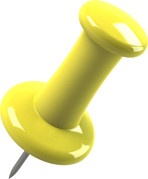 Канцелярская кнопка на прозрачном фоне