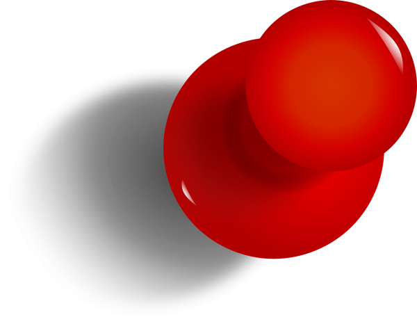 Канцелярская кнопка на прозрачном фоне