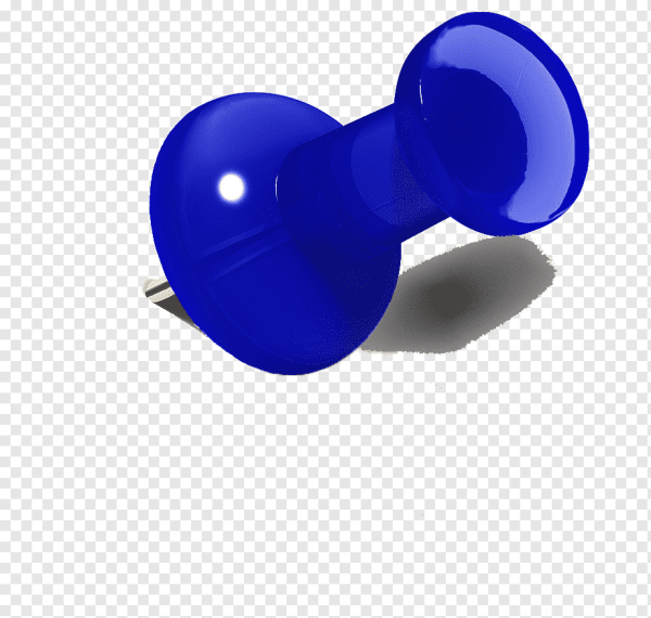 Канцелярская кнопка на прозрачном фоне