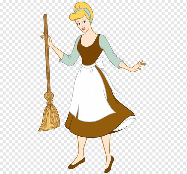 Золушка подметает