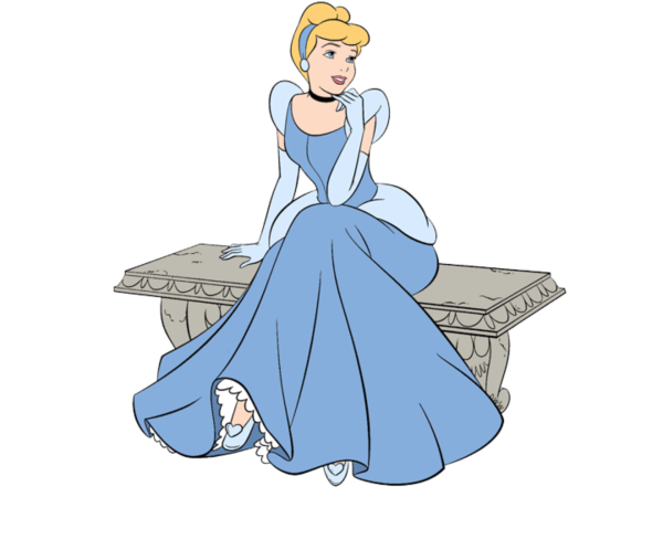 Золушка Дисней сидит