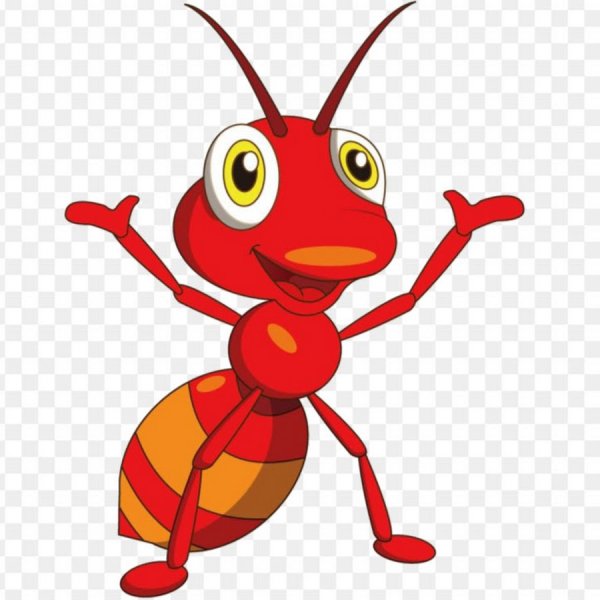 Муравьишка на белом фоне