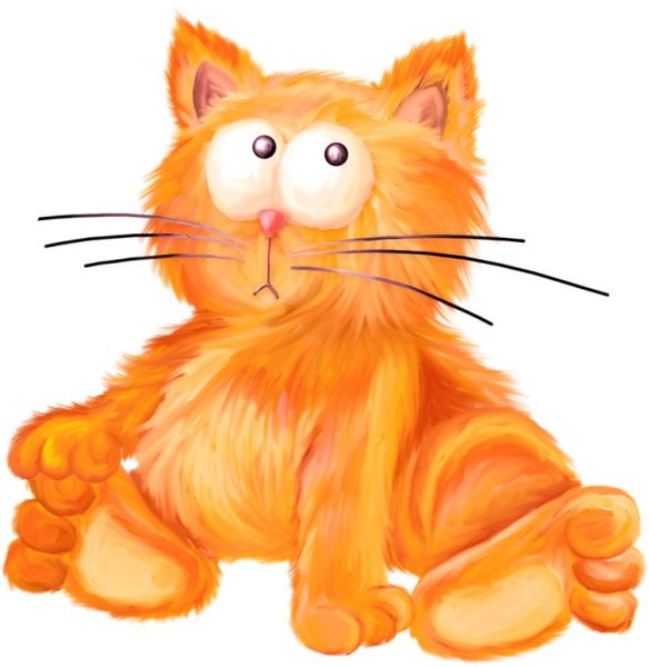 Рыжий кот нарисованный