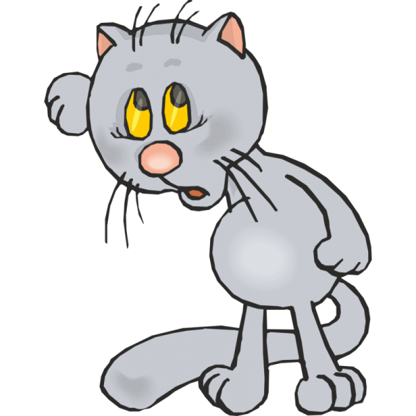 Мультяшные кошки на прозрачном фоне