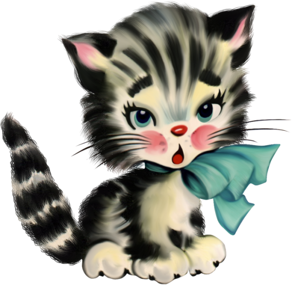 Мультяшный котик полосатый