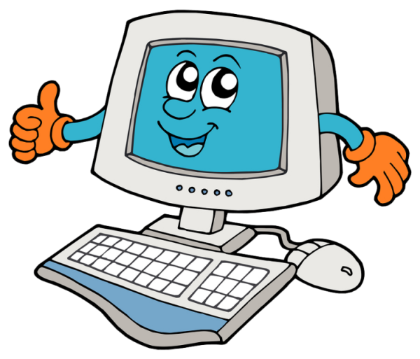 Компьютер мультяшный без фона