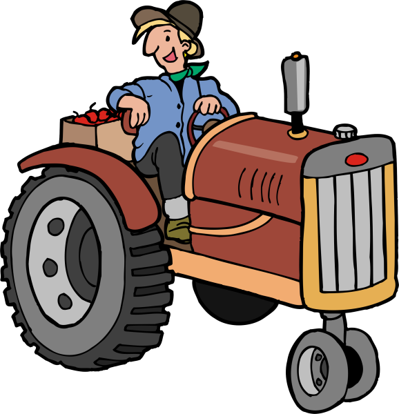 Трактор контур вектор