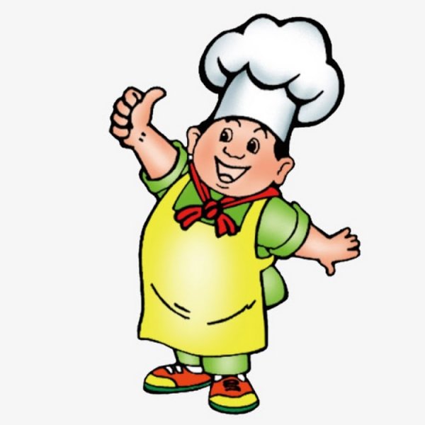 Поваренок на прозрачном фоне