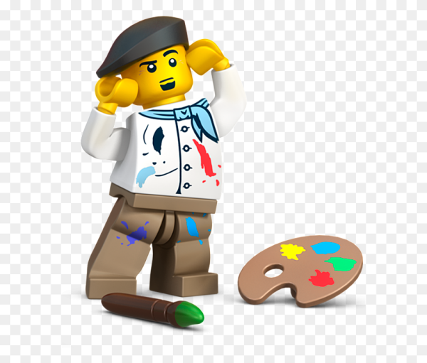 Лего человечек художник