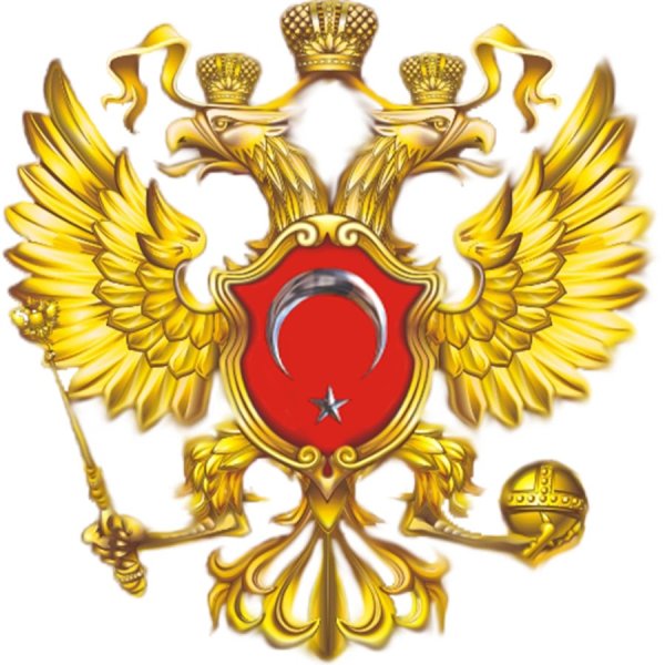 Золотой герб на белом фоне