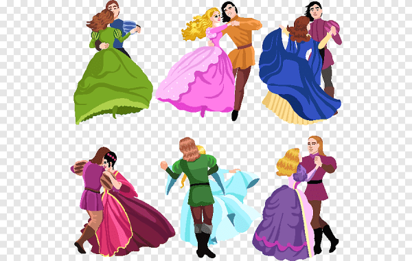 Принц с принцессой бал вектор