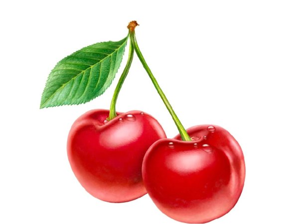 Вишенка на белом фоне