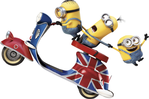 Миньоны на белом фоне