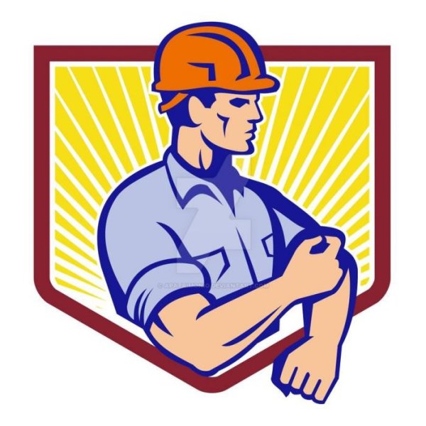 Рабочий в каске вектор