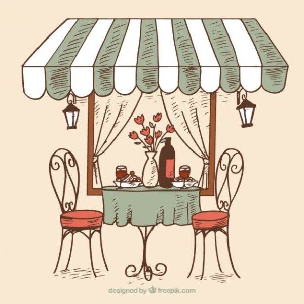 Силуэт за столом