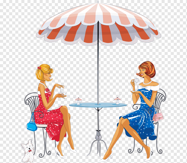 Силуэты людей в кафе