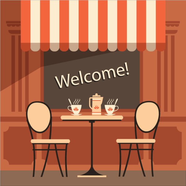 Кафе Flat иллюстрация