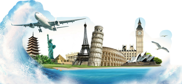 Стикеры достопримечательности путешествия