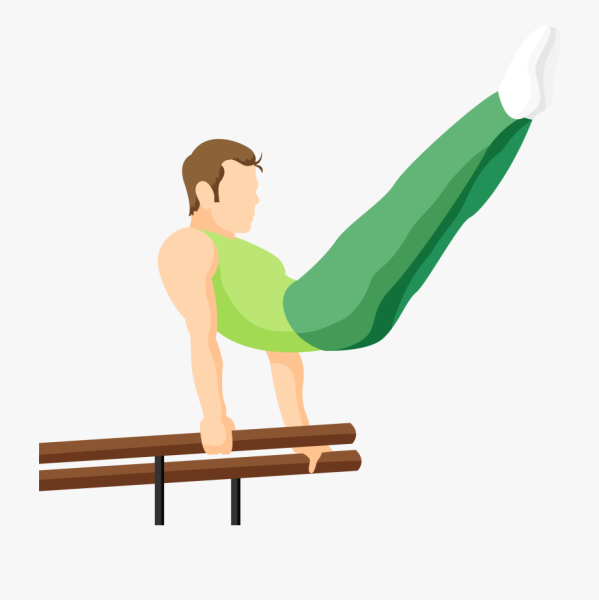 Гимнаст на белом фоне