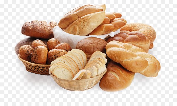 Хлебобулочные изделия на белом фоне