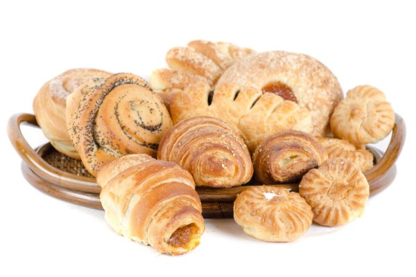 Выпечка на белом фоне